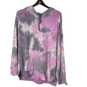 Melloday Purple Tye dye NEW hoodie long sleeve XL sweatshirt